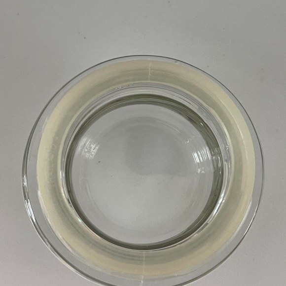 Vintage Clear Glass Canister Geese Blue Ribbon Flowers W/Glass Lid 5.5" - Picture 6 of 9